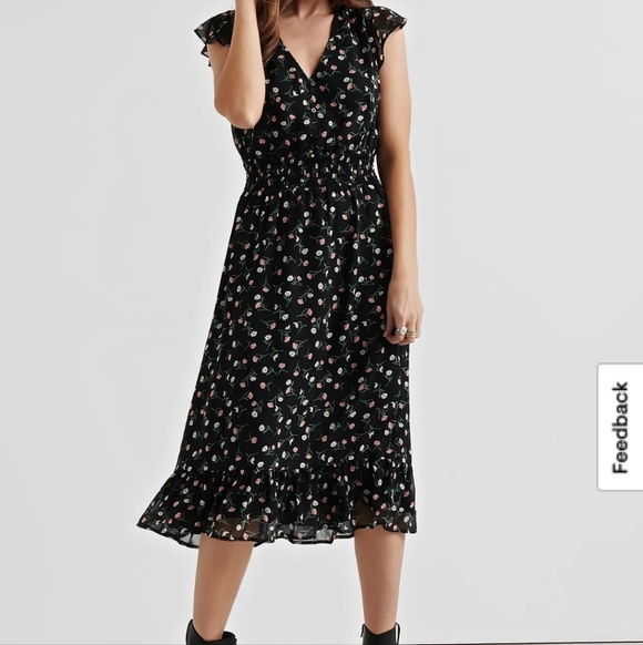Lucky Brand ditsy printed midi dress XS - Picture 2 of 8